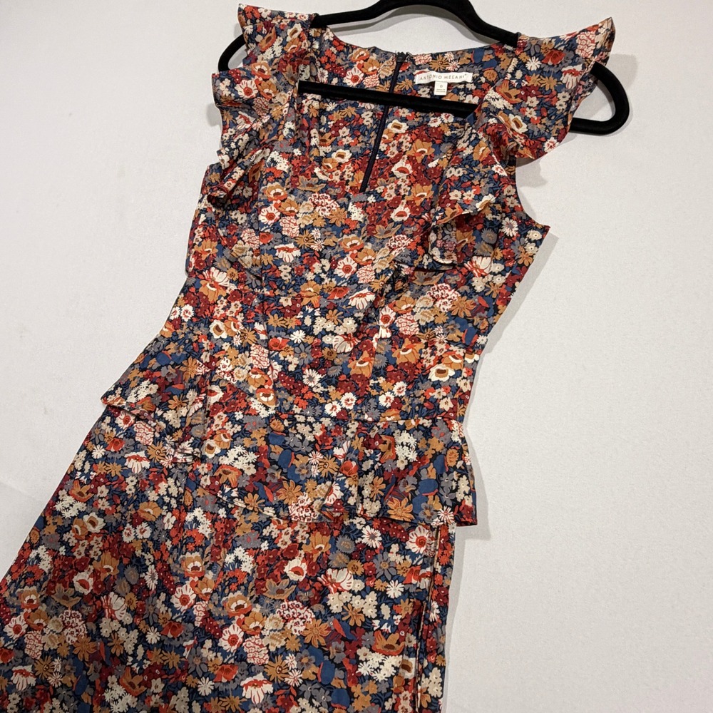 Antonio Melani Floral Ruffle Jumpsuit Women's 0 Multicolor Peplum Wide Leg Boho